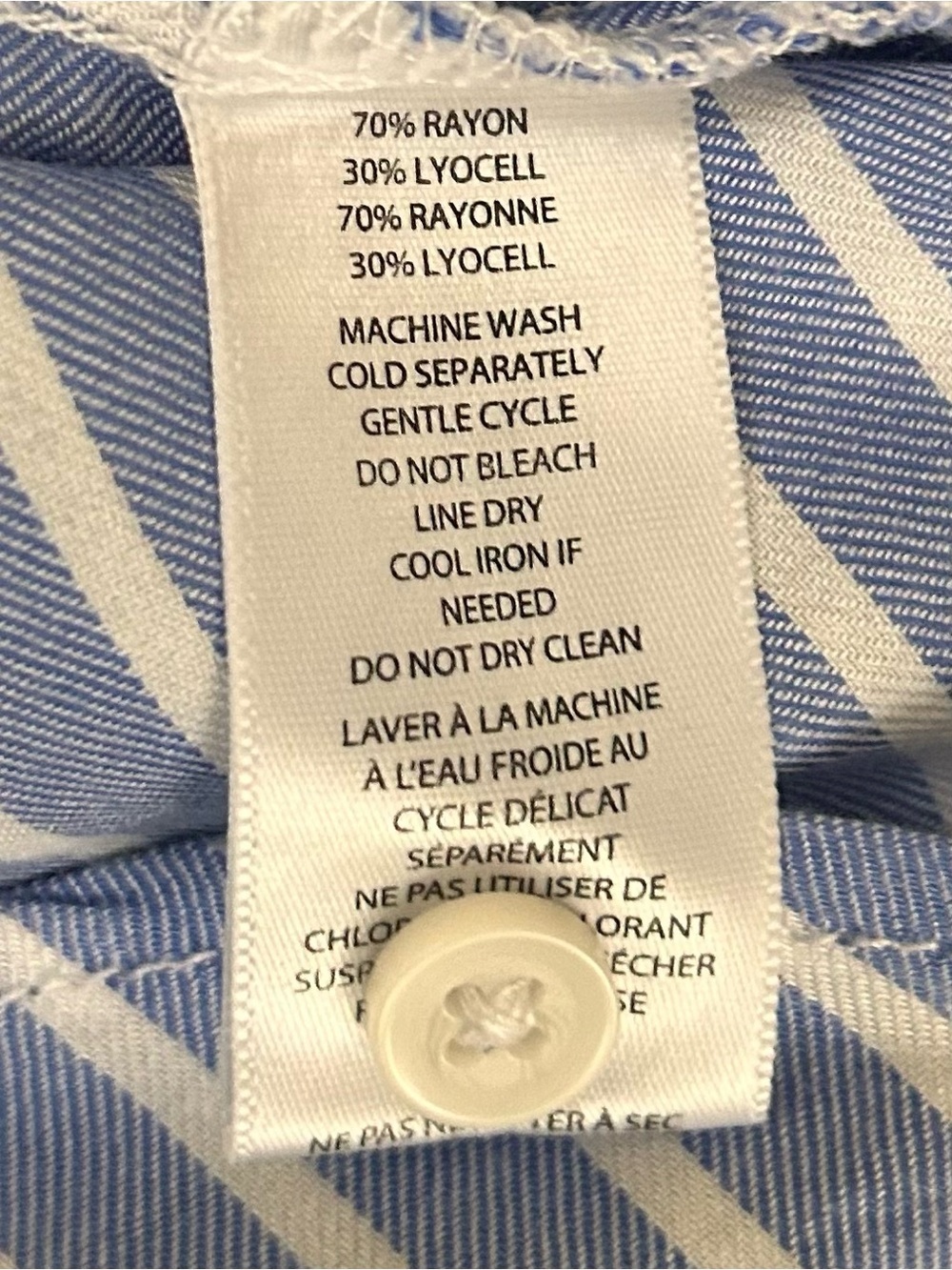 Beachlunchlounge Kenzie Women's Blue Striped Short Sleeve Button Up Shirt large - Picture 8 of 9